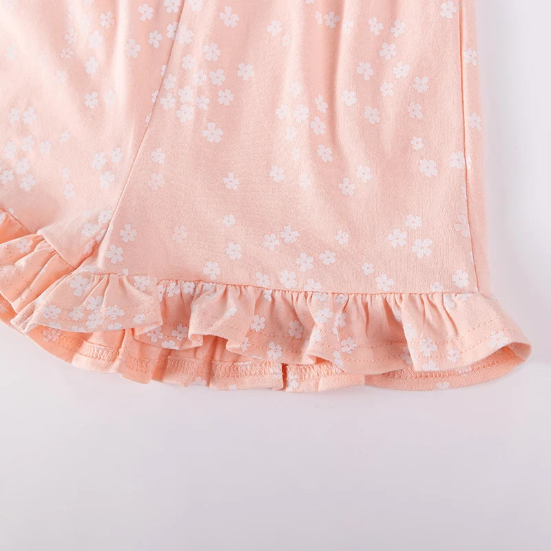 100% Cotton Ruffle Top & Shorts Set