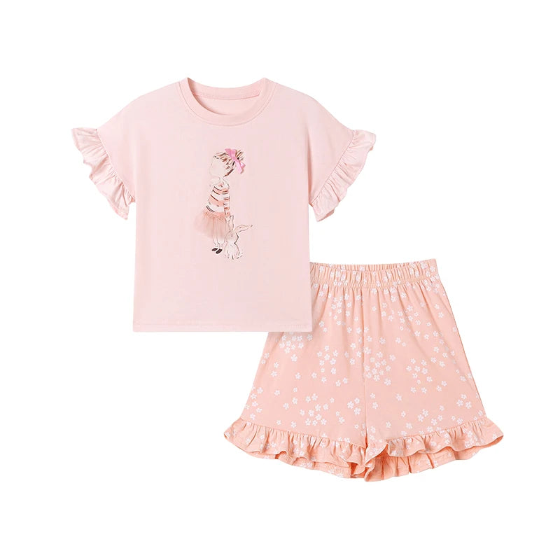 100% Cotton Ruffle Top & Shorts Set