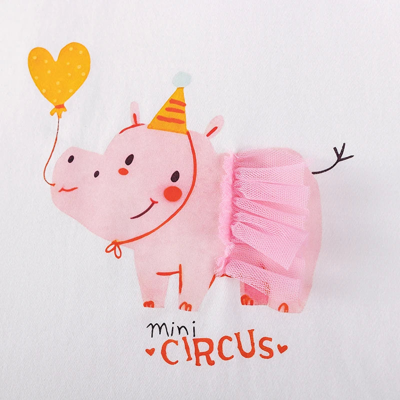 100% Cotton Girls Unicorn Circus Cotton Summer Set – T-Shirt & Capri Pants Outfit