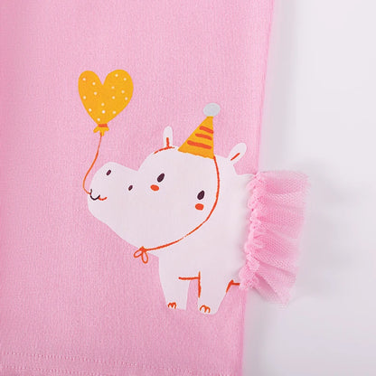 100% Cotton Girls Unicorn Circus Cotton Summer Set – T-Shirt & Capri Pants Outfit