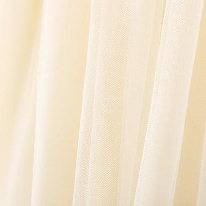 100% Cotton Ivory Tulle Ruffle Neck Dress