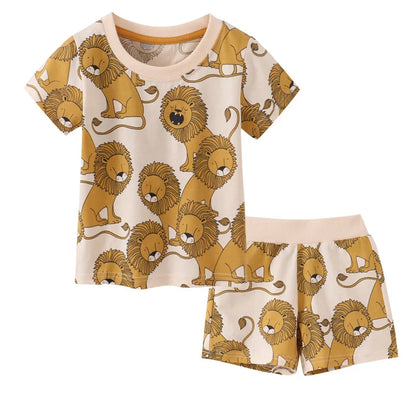 100% Cotton Lion Tee & Shorts Set