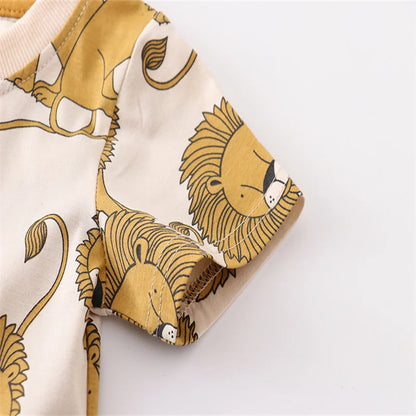 100% Cotton Lion Tee & Shorts Set