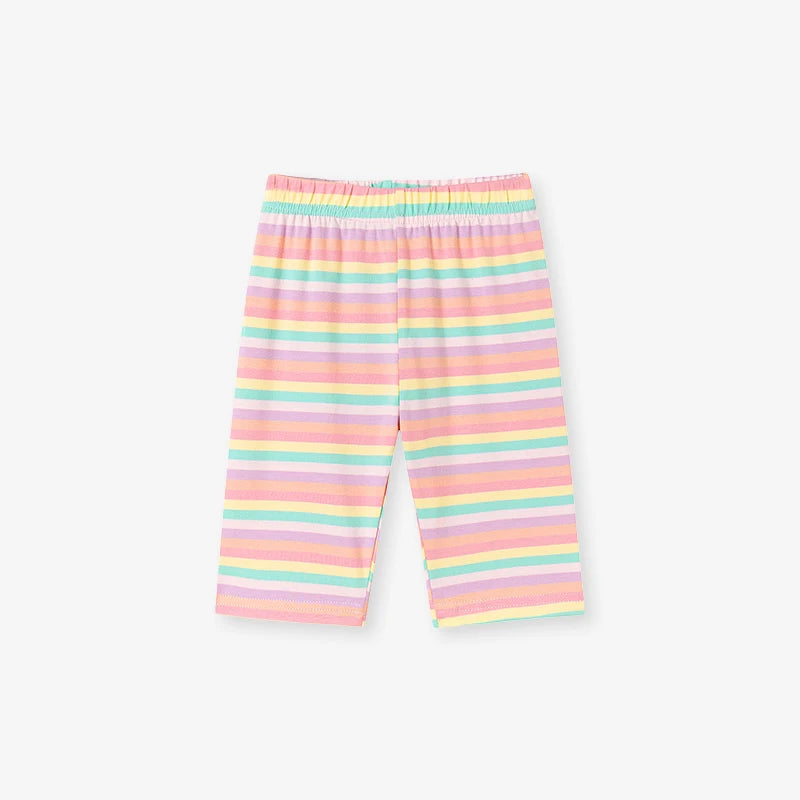 100% Cotton Pastel Striped Shorts & Horse Applique T-Shirt Set