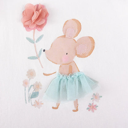100% Cotton Ruffle Sleeve Top & Floral Print Shorts Set