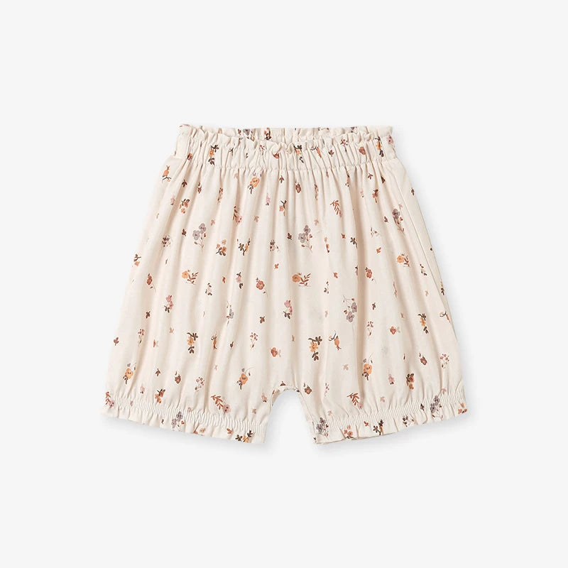 100% Cotton Ruffle Sleeve Top & Floral Print Shorts Set