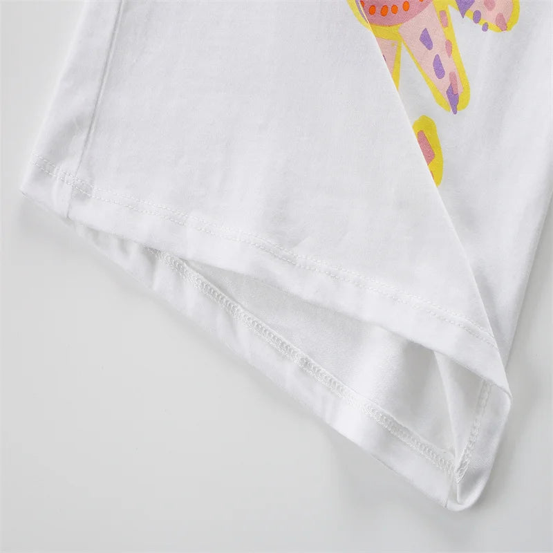 100% Cotton Sunshine Graphic Tee & Pastel Swirl Shorts Set