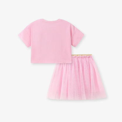 100% Cotton Tinker Bell Ballerina Tee & Pink Tulle Skirt Set