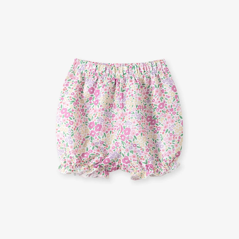 100% Cotton Unicorn Floral Print Pink Top & Shorts Set