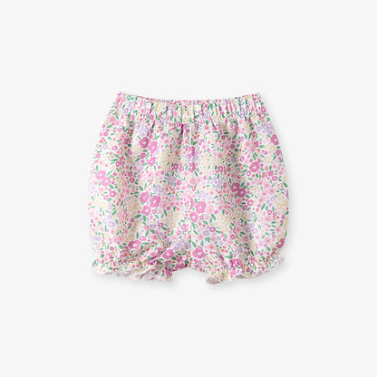 100% Cotton Unicorn Floral Print Pink Top & Shorts Set