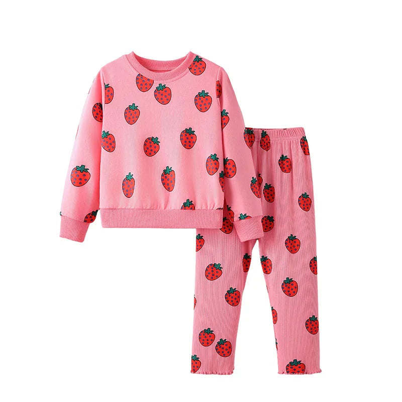 Pink Strawberry Sweatshirt & Joggers Set