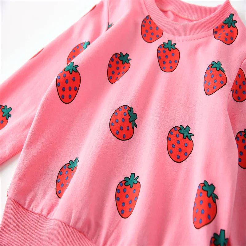 Pink Strawberry Sweatshirt & Joggers Set