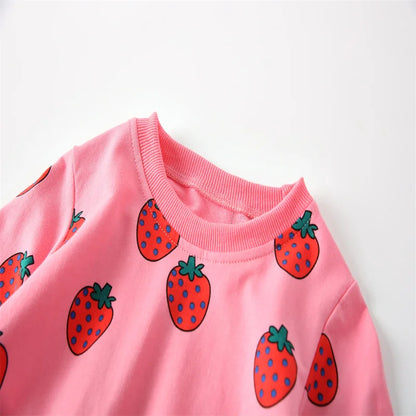 Pink Strawberry Sweatshirt & Joggers Set