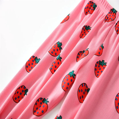 Pink Strawberry Sweatshirt & Joggers Set