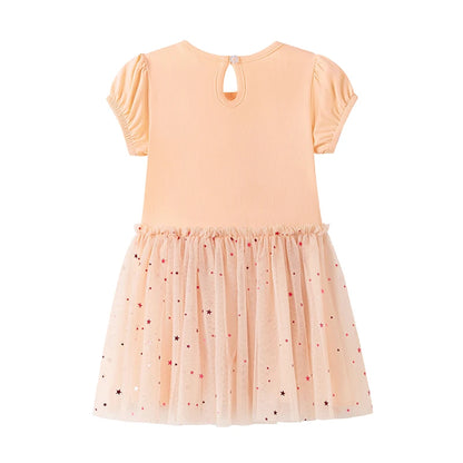 100% Cotton Heart Bow Tulle Dress