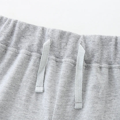 100% Cotton Crab & Whale Graphic Tee With Grey Drawstring Shorts