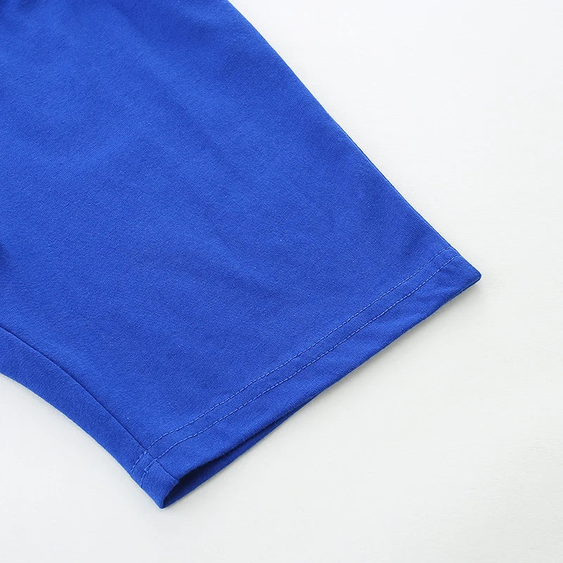 100% Cotton Crocodile On Excavator Tee & Blue Shorts Set