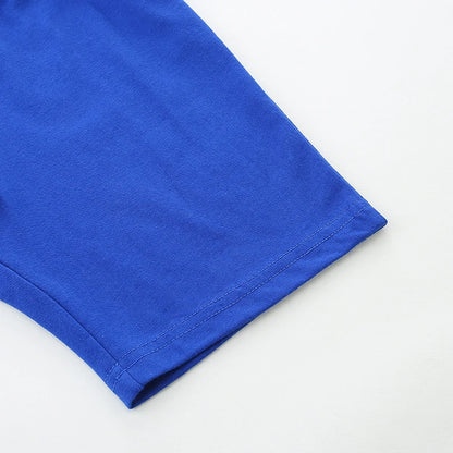 100% Cotton Crocodile On Excavator Tee & Blue Shorts Set