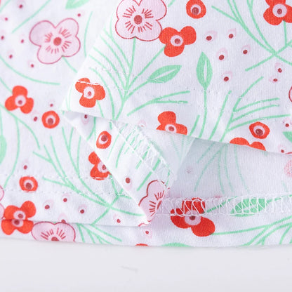 100% Cotton Floral Dress With Ruffle Collar