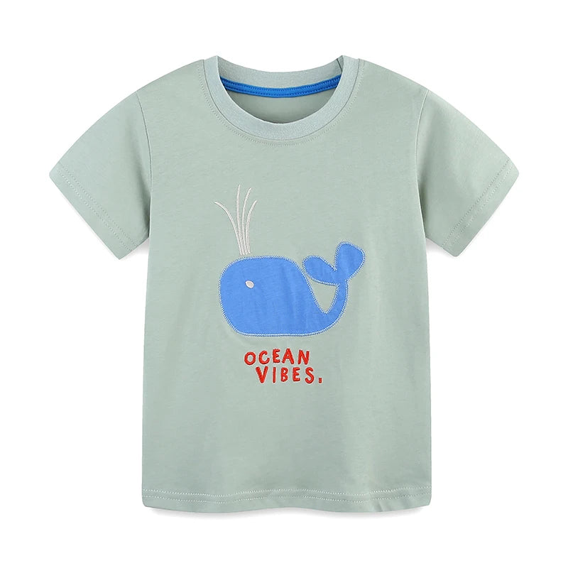 100% Cotton Ocean Vibes Whale T-Shirt & Shorts Set