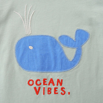 100% Cotton Ocean Vibes Whale T-Shirt & Shorts Set