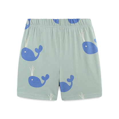 100% Cotton Ocean Vibes Whale T-Shirt & Shorts Set
