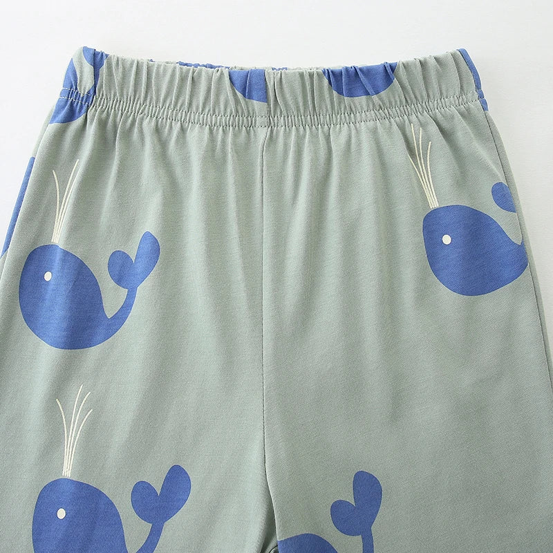 100% Cotton Ocean Vibes Whale T-Shirt & Shorts Set