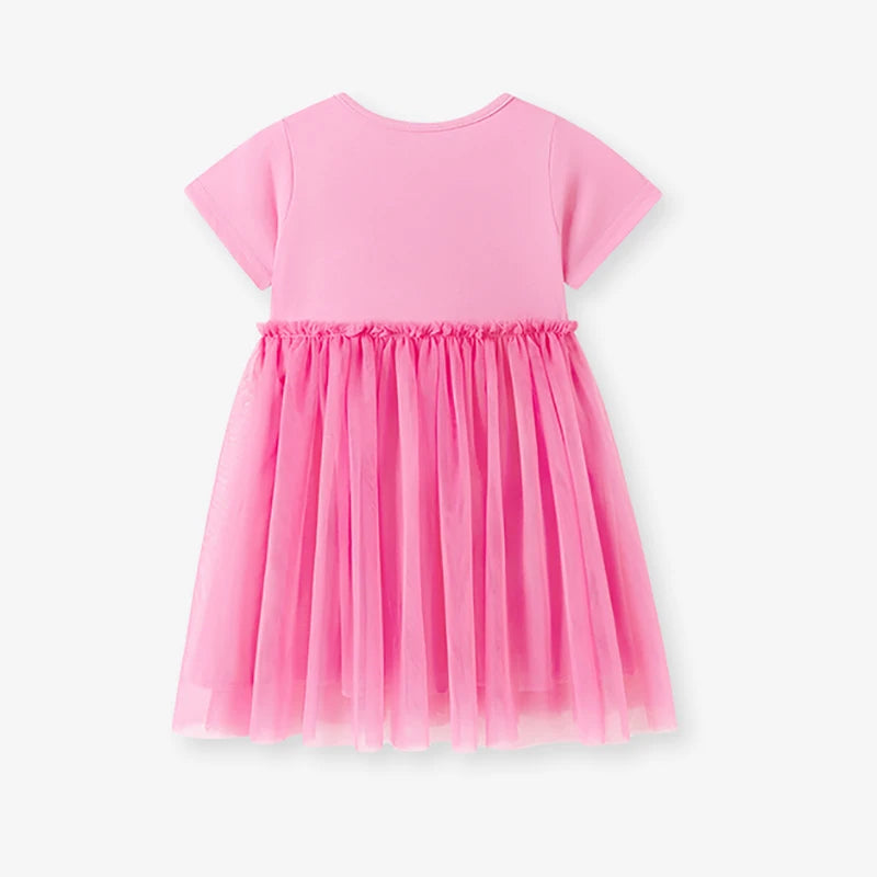 100% Cotton Pink Unicorn Rainbow Tulle Dress