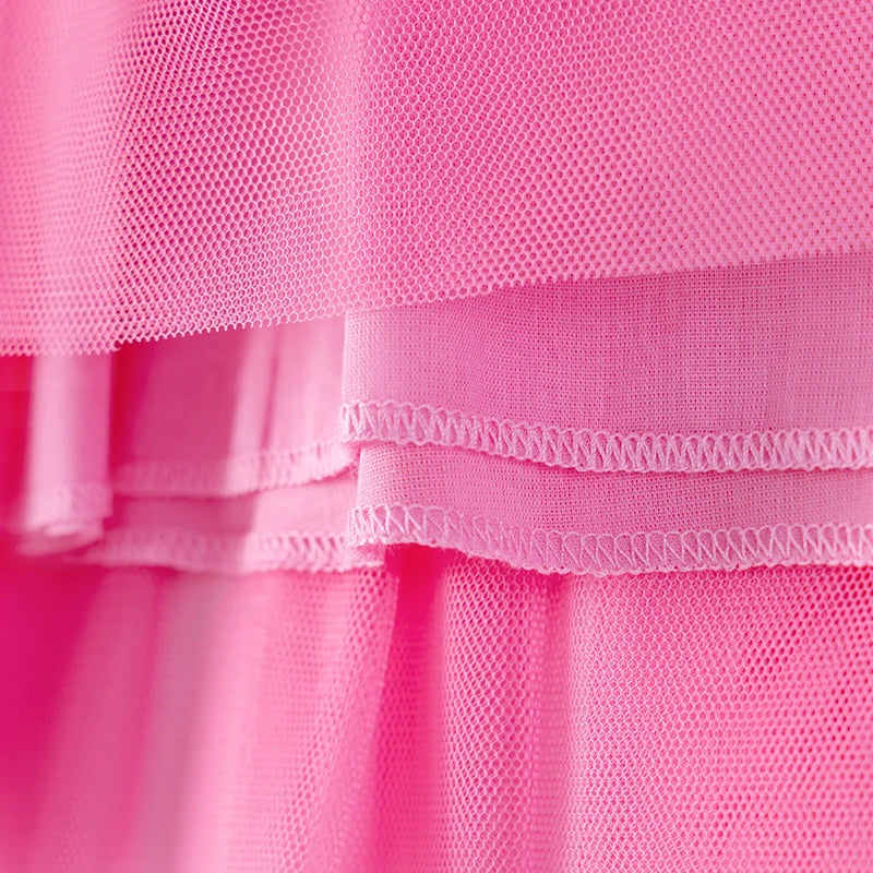 100% Cotton Pink Unicorn Rainbow Tulle Dress