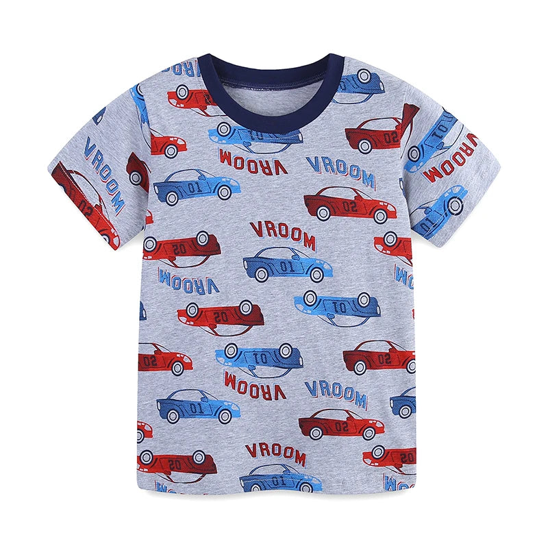 100% Cotton Vintage Car Tee & Navy Blue Shorts Set