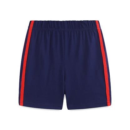 100% Cotton Vintage Car Tee & Navy Blue Shorts Set