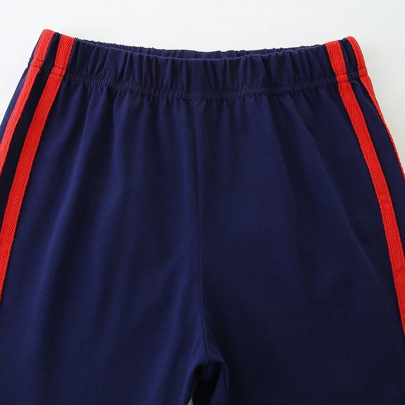 100% Cotton Vintage Car Tee & Navy Blue Shorts Set