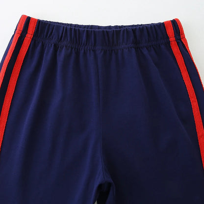 100% Cotton Vintage Car Tee & Navy Blue Shorts Set