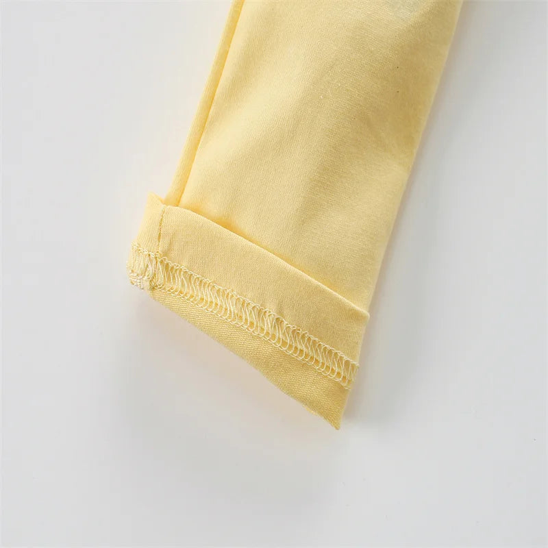 100% Cotton Yellow Swan Polka Dot Top & Leggings Set