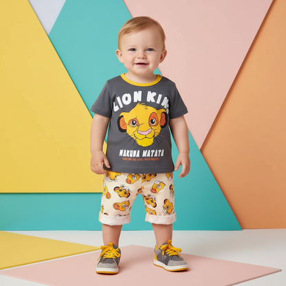 100% Cotton Lion King T-Shirt & Shorts Cotton Set
