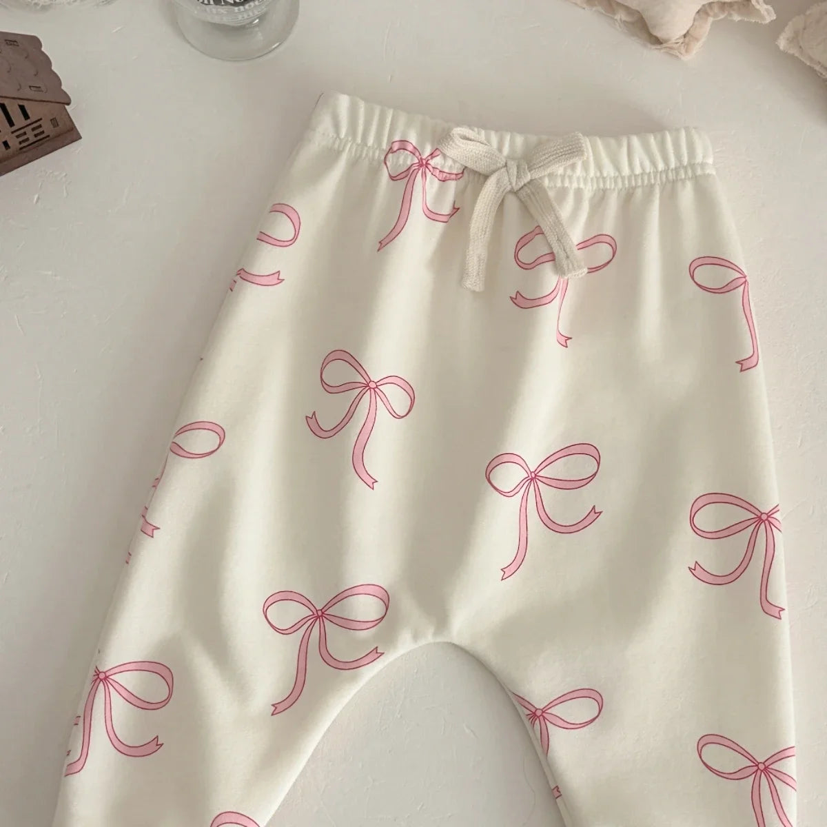 Cotton Cute Bow Top & Pants Set