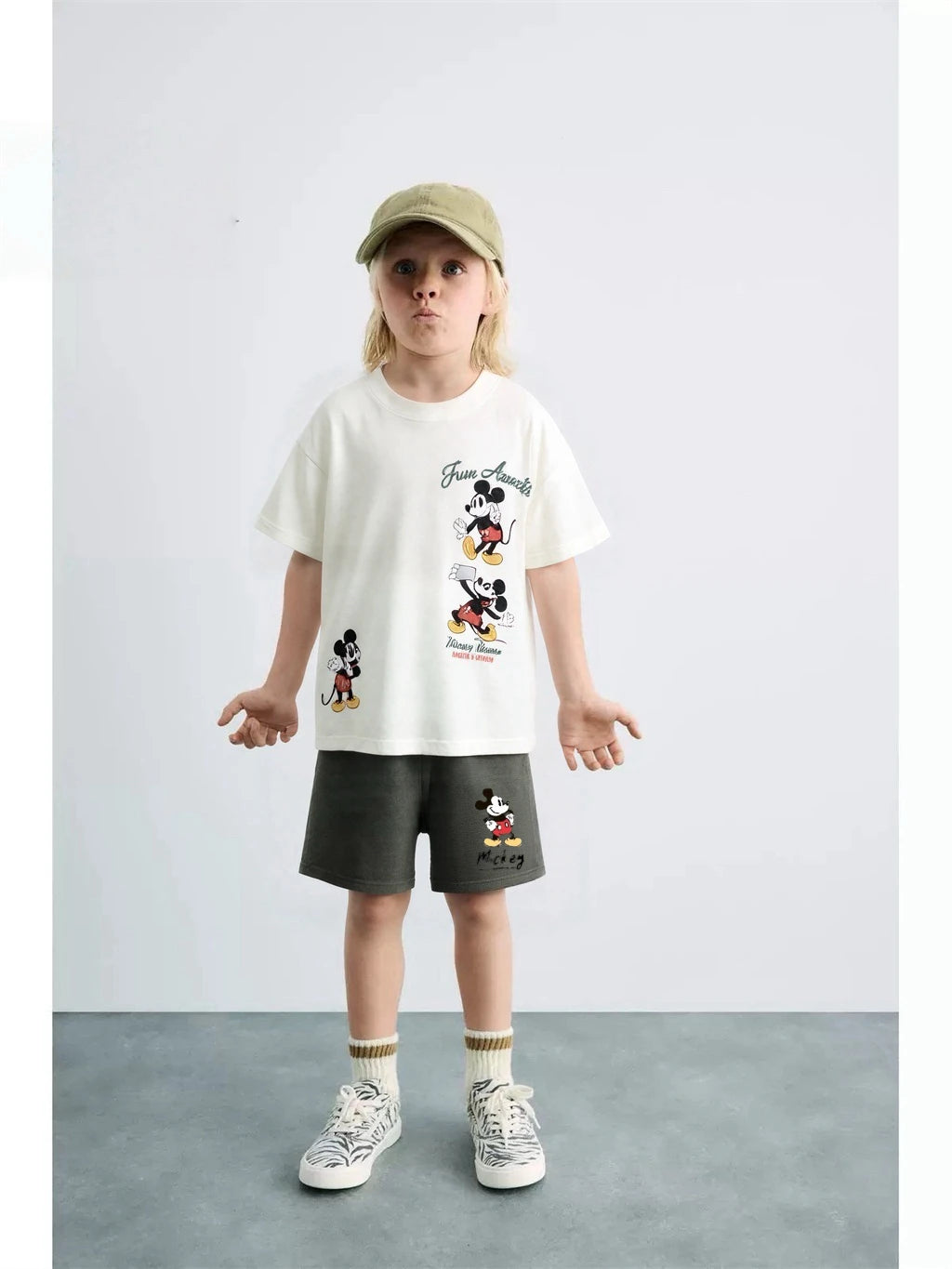 Cotton Mickey Mouse Summer Tee & Shorts Set