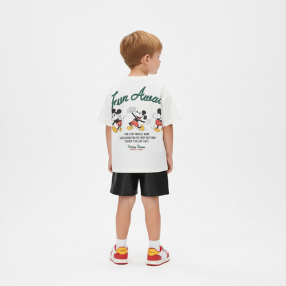 Cotton Mickey Mouse Summer Tee & Shorts Set