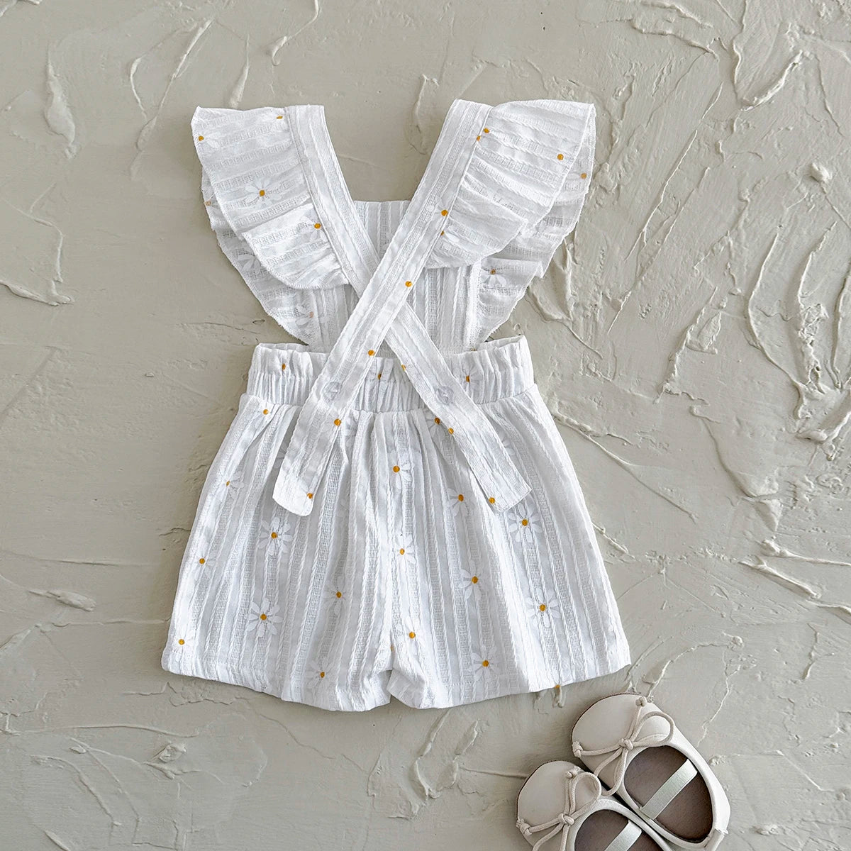 Viscose Overall – Lightweight Ruffle Sleeve Romper
