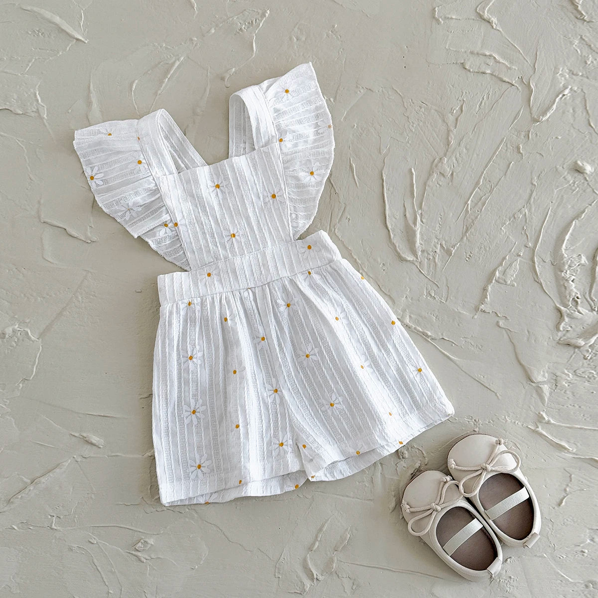 Viscose Overall – Lightweight Ruffle Sleeve Romper