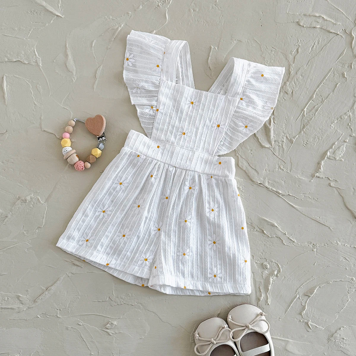 Viscose Overall – Lightweight Ruffle Sleeve Romper