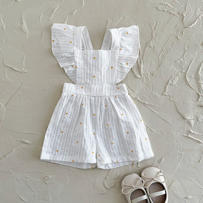 Viscose Overall – Lightweight Ruffle Sleeve Romper