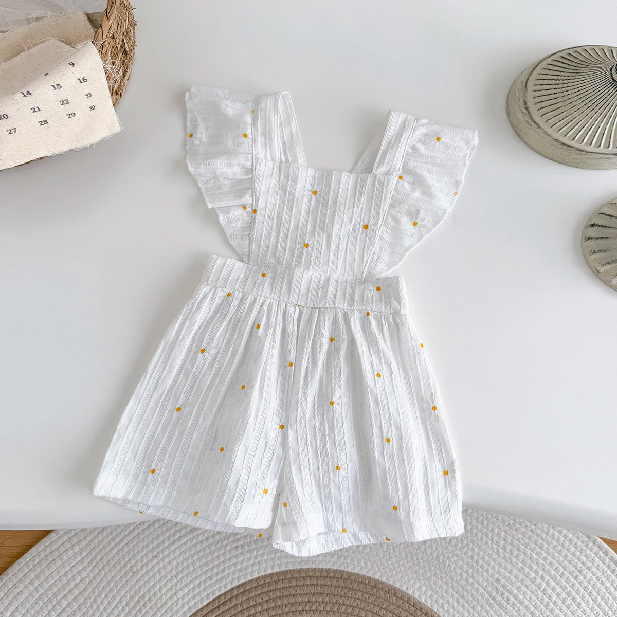 Viscose Overall – Lightweight Ruffle Sleeve Romper