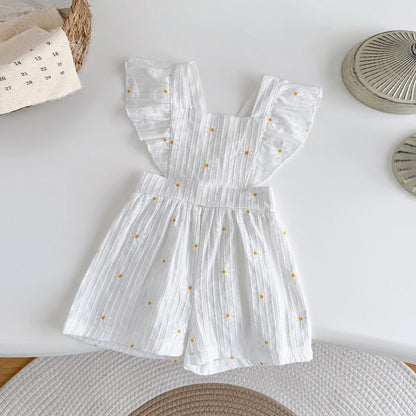 Viscose Overall – Lightweight Ruffle Sleeve Romper