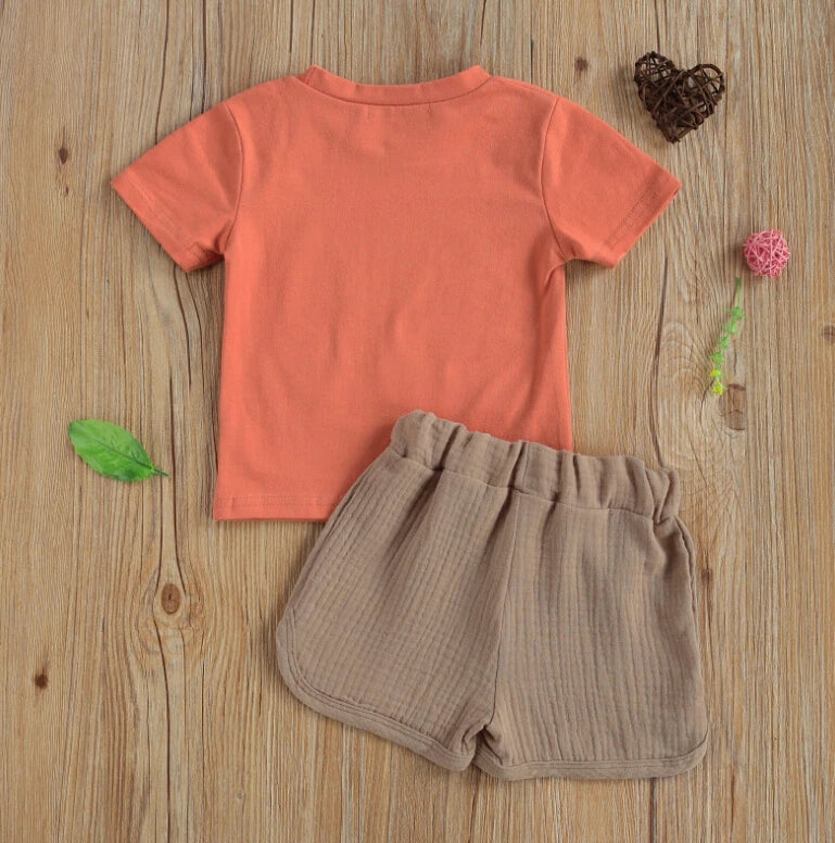 Cotton Here Comes The Sun Tee & Drawstring Shorts