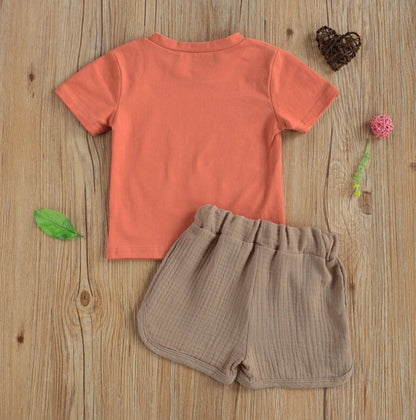 Cotton Here Comes The Sun Tee & Drawstring Shorts