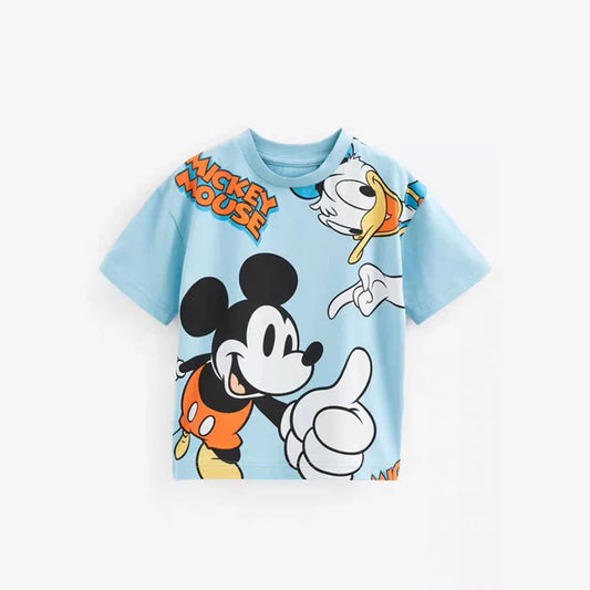 100% Cotton Mickey Mouse Donald Duck Illustrated Cotton Tee