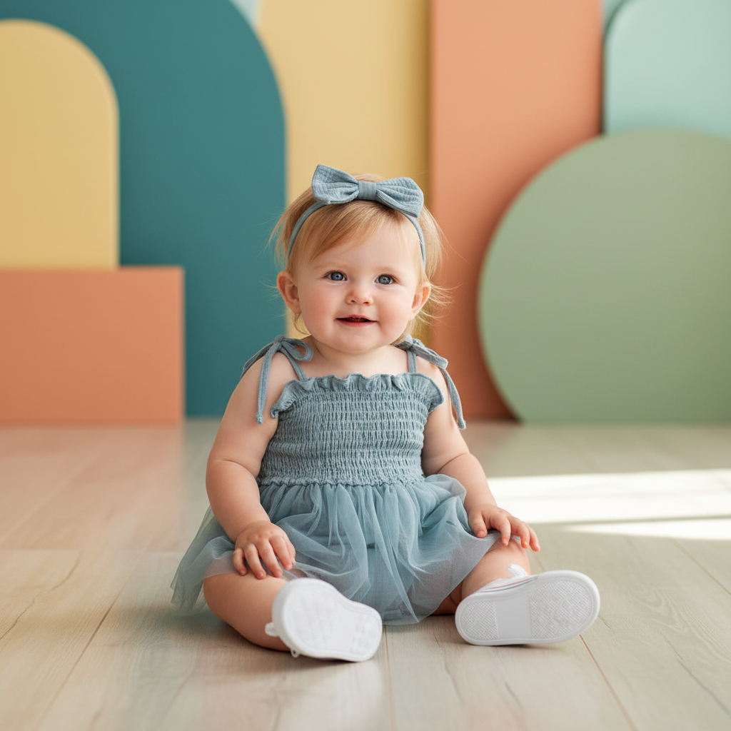 Cotton Tulle Ballet Rompers & Matching Bow Headbands