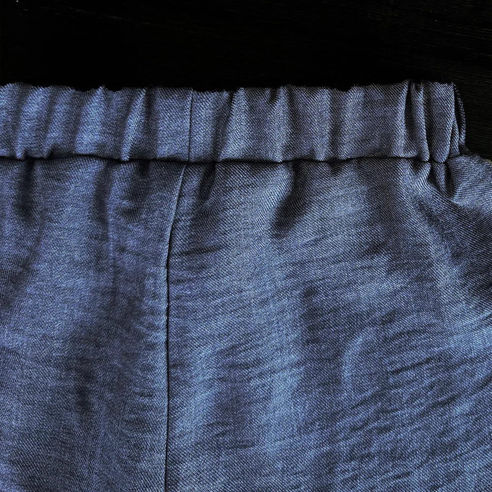 100% Cotton Ribbed Knit Peplum Top & Wide Leg Pants Set