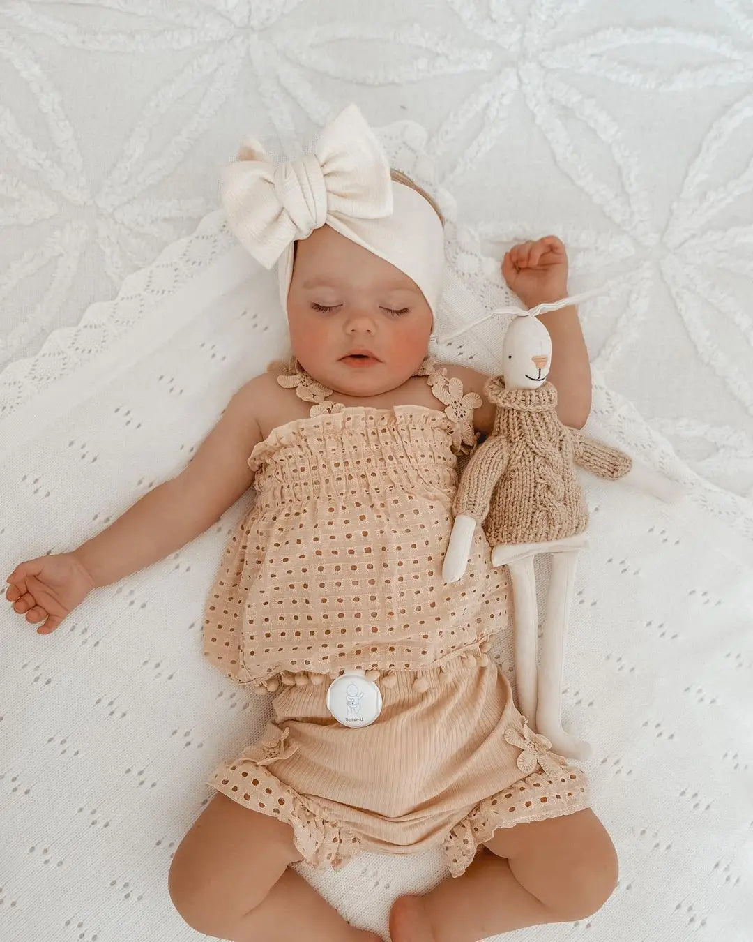 Eyelet Lace Tops & Ribbed Ruffle Shorts Set